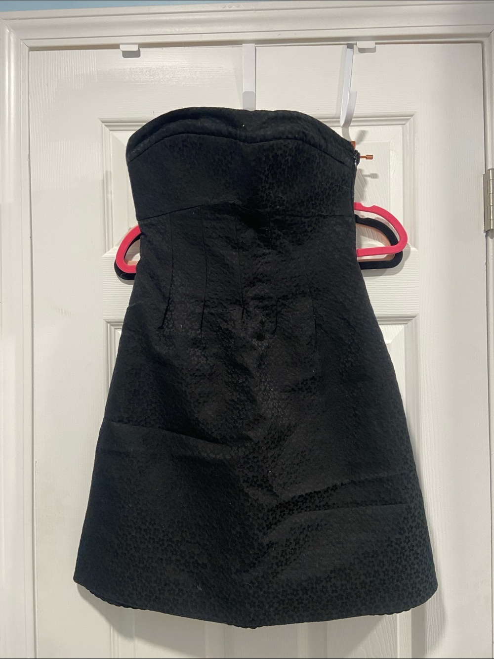 Blumarine Black Strapless Textured Cocktail Dress